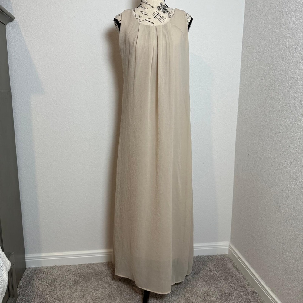 Chicos Womens Maxi Dress 0(4) Light Beige fairy timeless Modest romantic classic